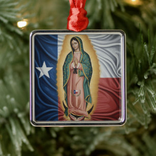 Vår Fru av Guadalupe - Texas Julgransprydnad Metall