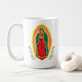 Vår Fru av Guadalupe Troinspirerad Böntid Kaffemugg
