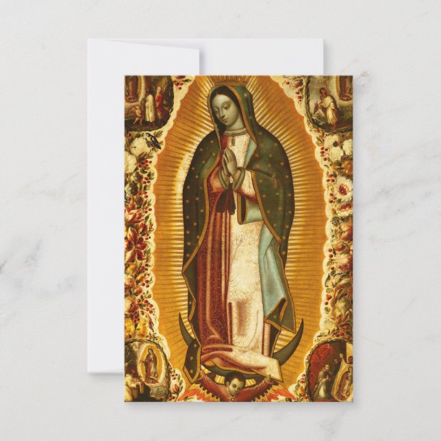 Vår Fru av Guadalupe Vår Älskade Moder Maria Tack Kort (Framsida)