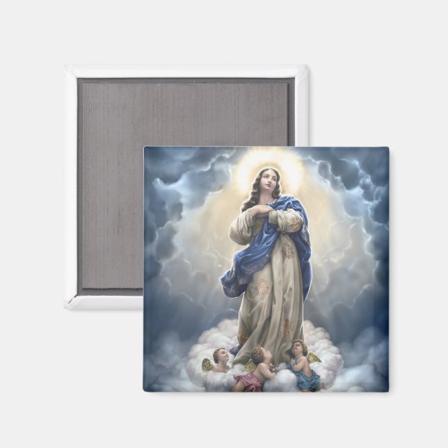 Vår Fru av Jungfru Marie himmelsfärd Magnet (Front/Back)