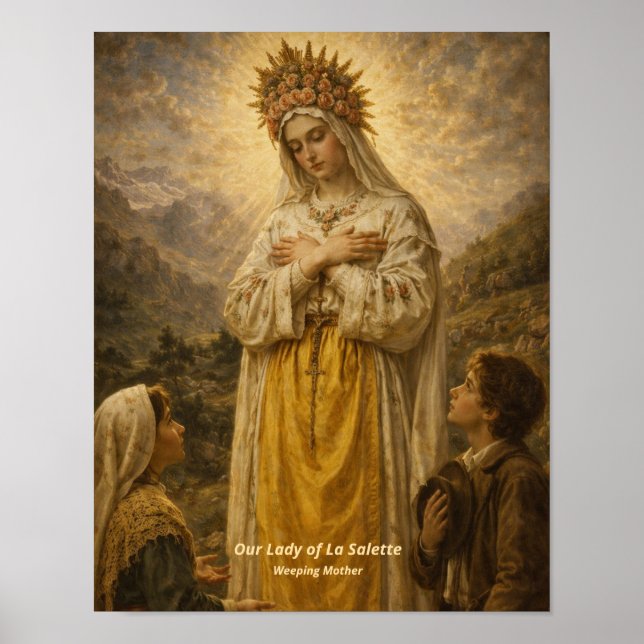Vår Fru av La Salette konsttryck Poster (Framsidan)