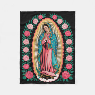 Vår Fru De Guadalupe Sant Maria Bakre Tryck Christ Fleecefilt