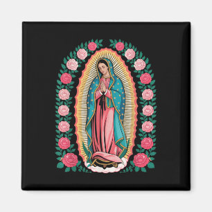 Vår Fru De Guadalupe Sant Maria Bakre Tryck Christ Magnet