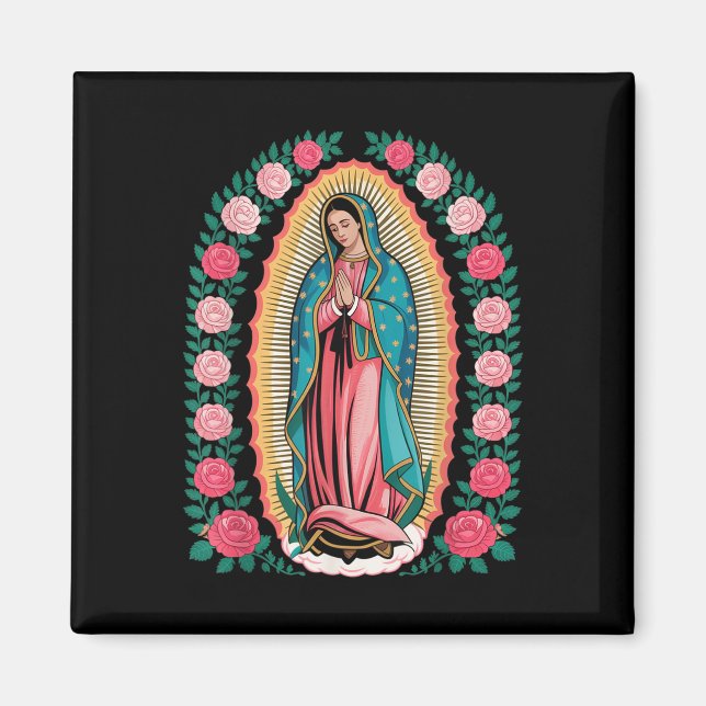 Vår Fru De Guadalupe Sant Maria Bakre Tryck Christ Magnet (Framsidan)