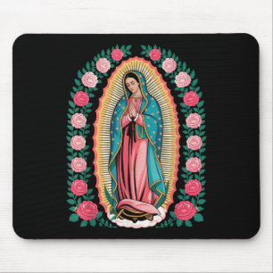 Vår Fru De Guadalupe Sant Maria Bakre Tryck Christ Musmatta
