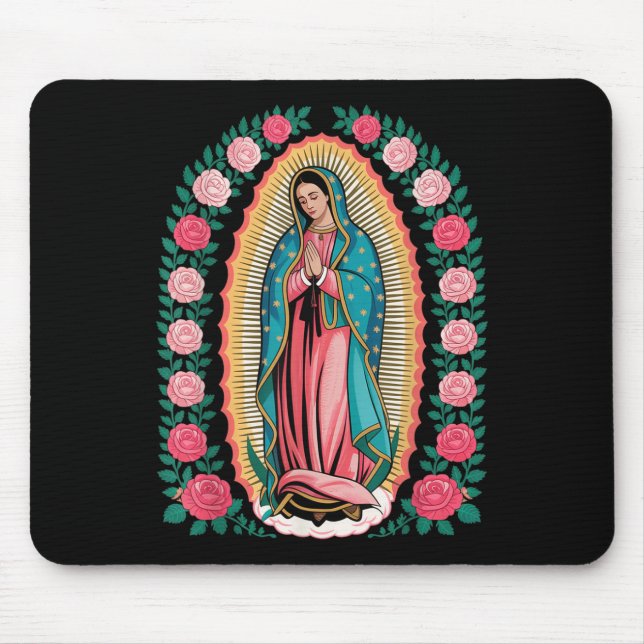 Vår Fru De Guadalupe Sant Maria Bakre Tryck Christ Musmatta (Framsidan)