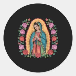 Vår Fru De Guadalupe Sant Maria Bakre Tryck Christ Runt Klistermärke
