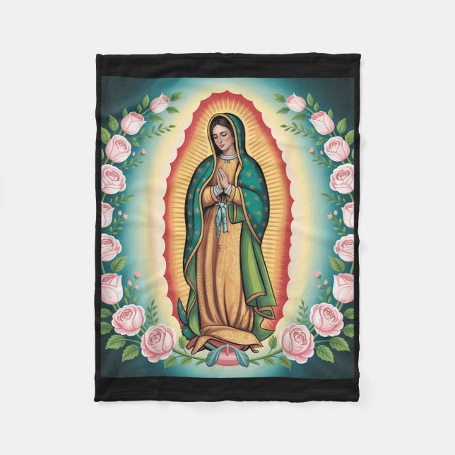 Vår Fru De Guadalupe Sant Mary Bakre Tryck Christi Fleecefilt (Framsidan)