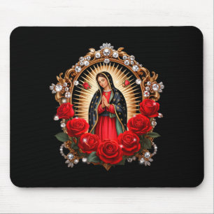 Vår Fru Guadalupe Sankt Jungfru Maria I Rosor Blom Musmatta