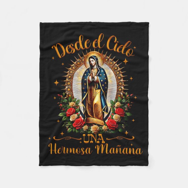 Vår Fru Virgen De Guadalupe Sankta Jungfru Maria N Fleecefilt (Framsidan)