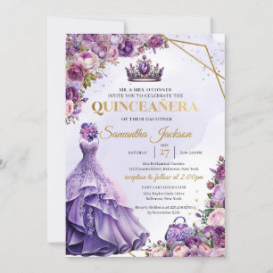 Vår fula blommor Formell klänning Quinceanera Inbjudningar