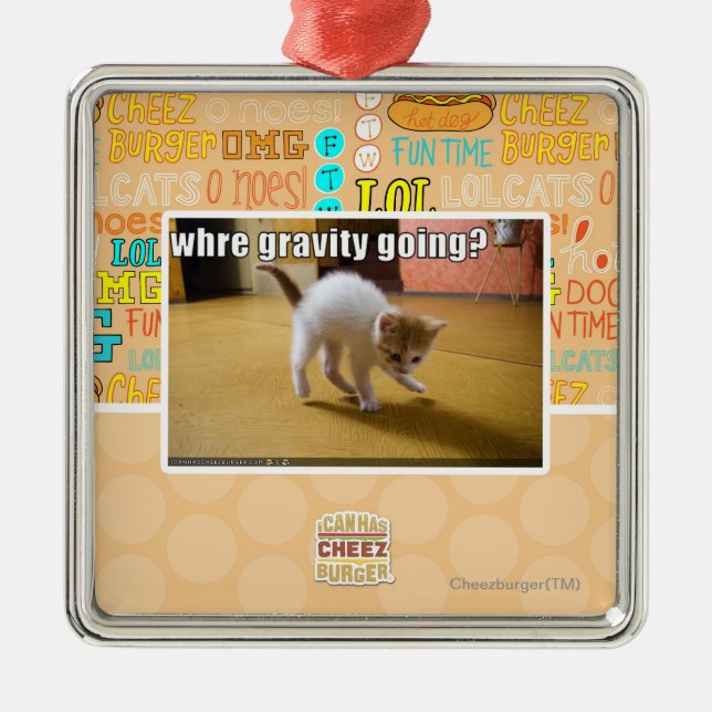 Var gå för gravitation? julgransprydnad metall (Framsidan)