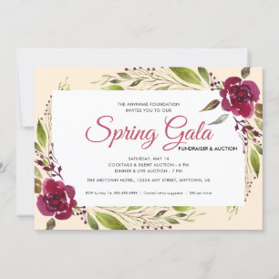 Vår Gala Fundraiser Watercolor Blommigt Inbjudningar