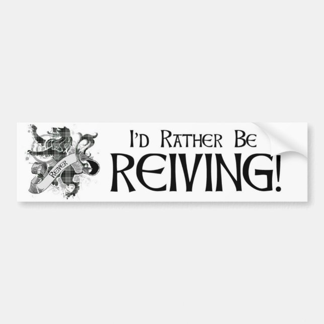 Var ganska den Reiving - Reiver tartanen - vit Bildekal (Framsidan)