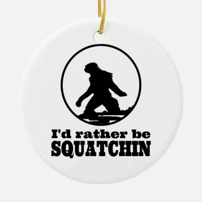 Var ganska Squatchin Julgransprydnad Keramik (Framsidan)