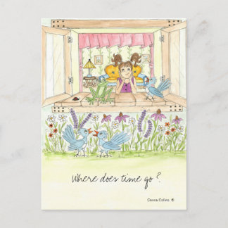 Var går Time Go Little Girl i Windows Postcard? Vykort