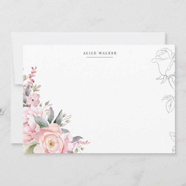 Vår Garde  Blommigt Stationery Note-kort Anteckningskort (Framsida)