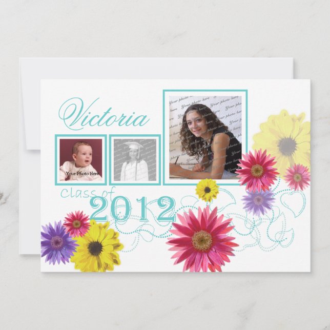 Vår Garden 2012 Student Tri Photo Inbjudningar (Framsida)