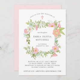 Vår Garden | Blommigt Baptism Inbjudningar