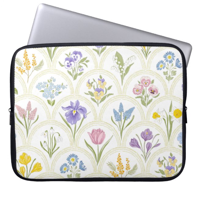 Vår Garden-blommor av regnbågsmedallion Laptop Fodral (Framsidan)