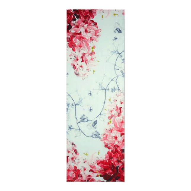 Vår Garden Butterfly Burgundy Blommigt Bloom Fototryck (Framsidan)