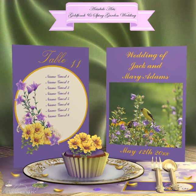 Vår Garden Collection Cream Bordsnummer (Spring into your wedding with Arisdale Arts Goldfinch Garden and Spring Garden Collection set.)
