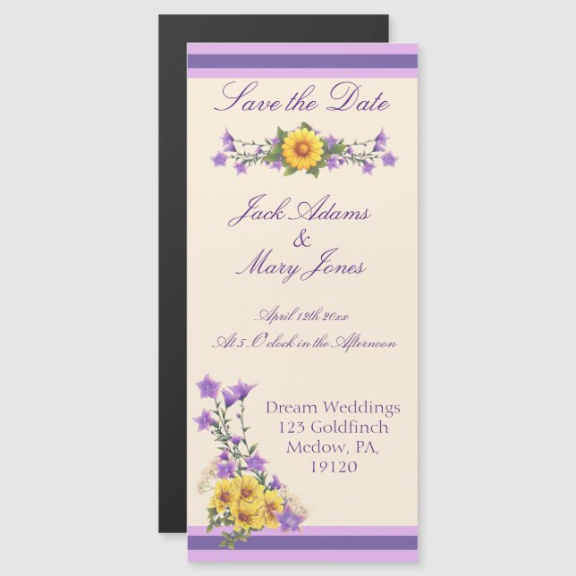 Vår Garden Collection Cream Magnetisk Inbjudningskort (Fram/baksida)