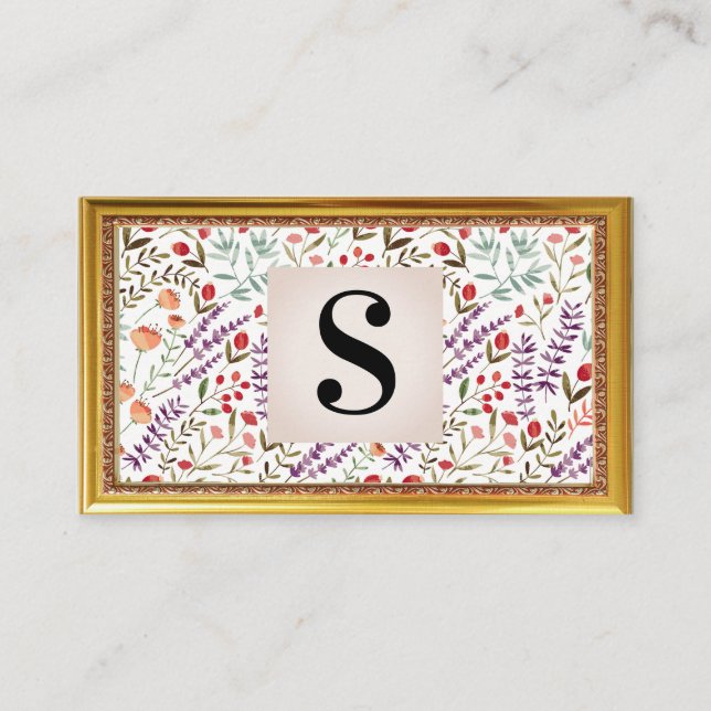 Vår Garden Flower Mönster | Antique Ram Visitkort (Framsida)