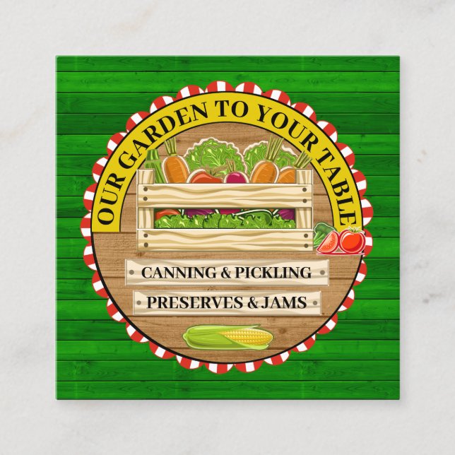 VÅR GARDEN FÖR DIN BORD-KVADRAVAFFÄRSKORT FYRKANTIGT VISITKORT (Framsida)