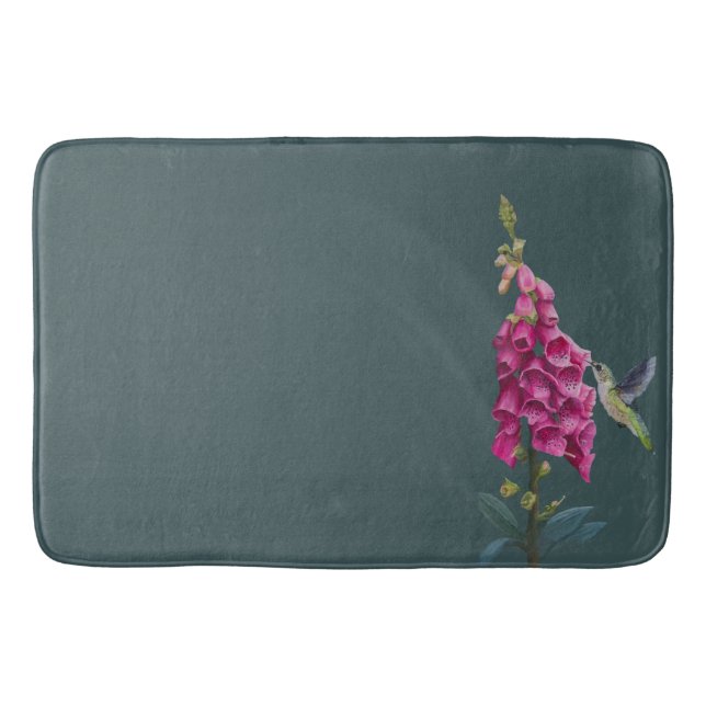 Vår Garden - Hummingbird blue/grönt Bath Mat Badrumsmatta (Framsidan)