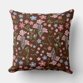 Vår Garden med Chocolate Brown Background Kudde