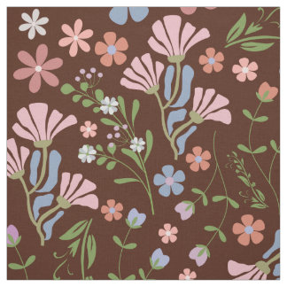 Vår Garden med Chocolate Brown Background Tyg