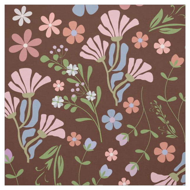 Vår Garden med Chocolate Brown Background Tyg (Provkarta)