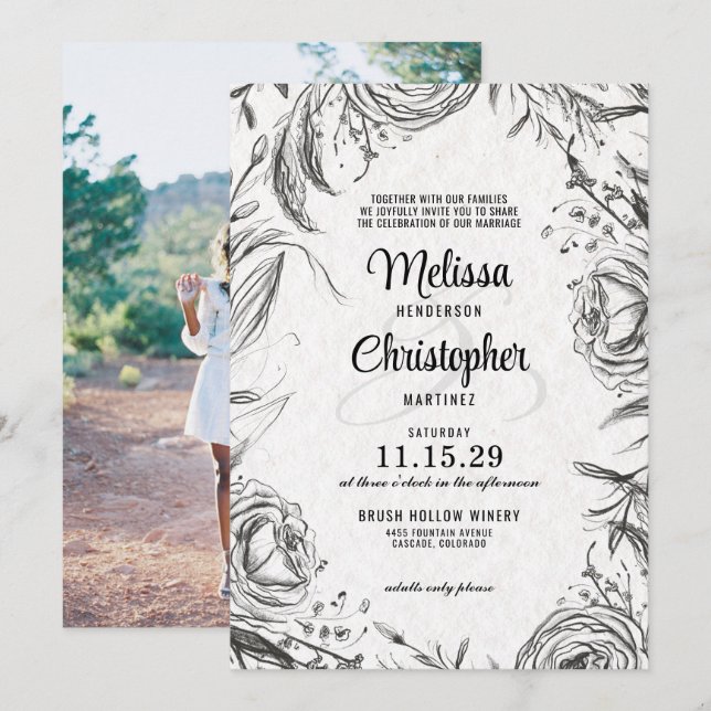 Vår Garden med inbjudan till fotobröllop (Fram/baksida)