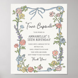 Vår Garden Party Blommigt Birthday Time Capsule Poster