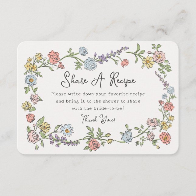 Vår Garden Party Blommigt  En Recept Infoga Tilläggskort (Framsida)