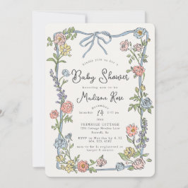 Vår Garden Party Pastel Blommigt Baby Shower