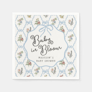 Vår Garden Party Pastel Blommigt Baby Shower Pappersservett