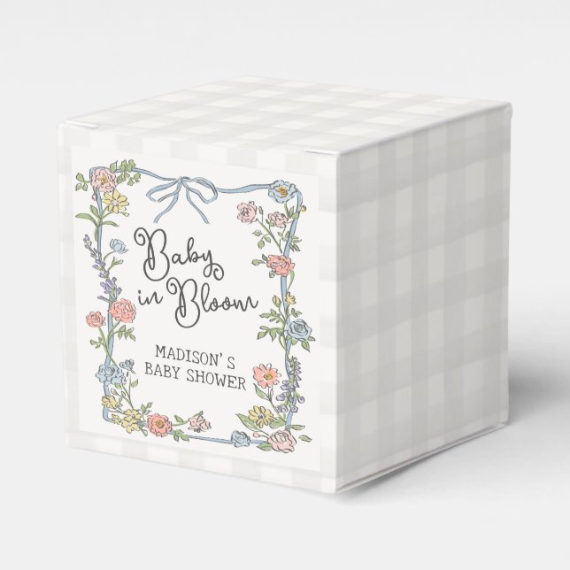 Vår Garden Party Pastel Blommigt Baby Shower Presentaskar (Framsidan Sidan)