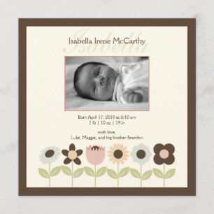 Vår Garden Photo Birth Notice Meddelande
