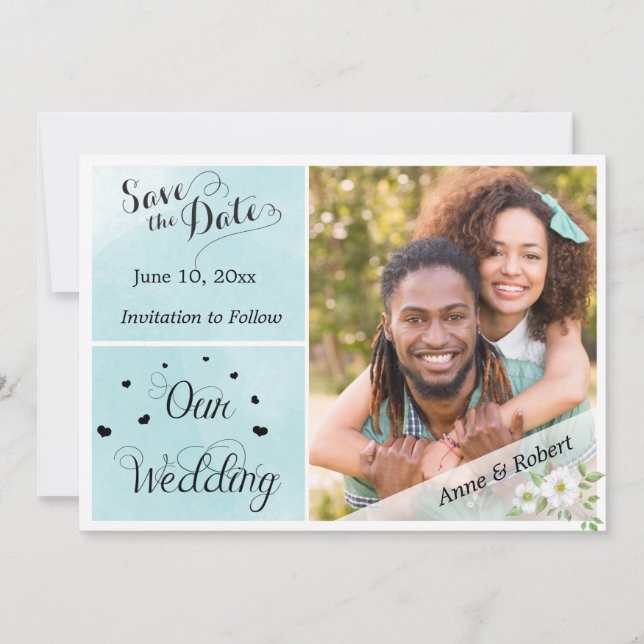 Vår Garden Photo Save Date Spara Datumet (Framsida)