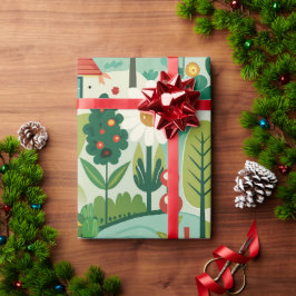 Vår Garden Retro Anpassningsbar Mönster Presentpapper