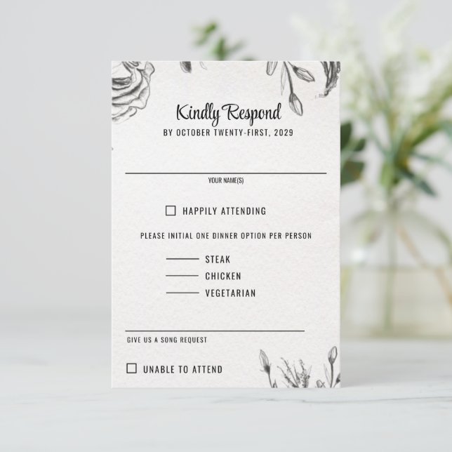 Vår Garden Wedding OSA Kort (Stående Fram)