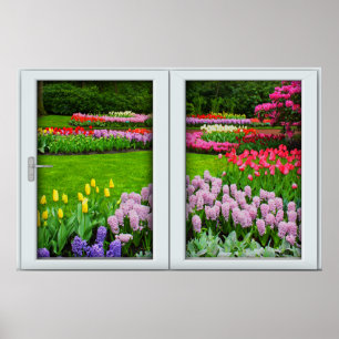 Vår Garden Window Illusion Poster