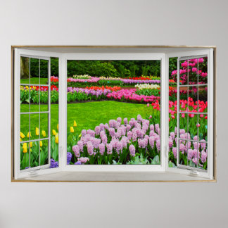 Vår Garden Window Illusion Poster
