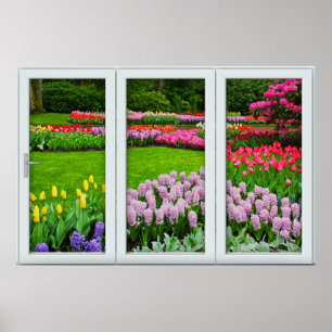 Vår Garden Window Illusion Poster
