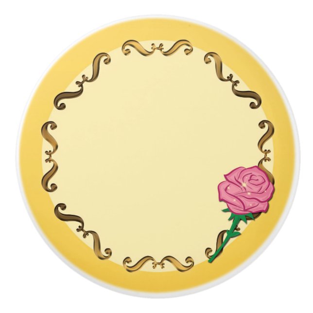 Vår gäst gula och rosa ros prinsessa sovrum knopp (Framsidan)