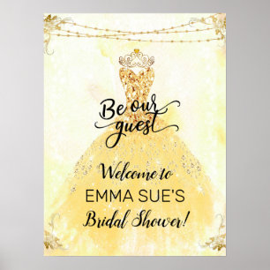 Vår gäst Prinsessa Bröllopsdusch Välkomstskylt Poster