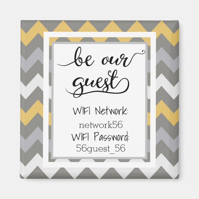 Vår Gäst Wifi Information Lösenord Magnet (Framsidan)