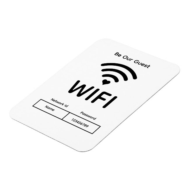 Vår gäst Wifi-lösenord Flexibel fotomagnet Magnet (Vänstra Sidan)